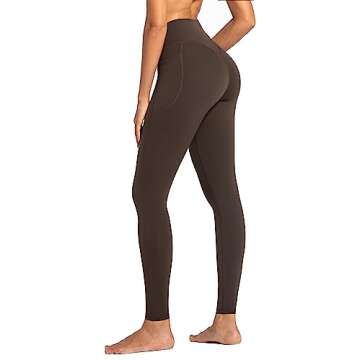 Sunzel No Front Seam Workout Leggings for Women with Pockets, High Waisted Compression Yoga Pants wi...