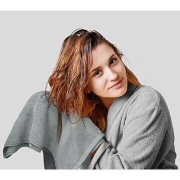 Utopia Towels 8-Piece Premium Towel Set, 2 Bath Towels, 2 Hand Towels, and 4 Wash Cloths, 600 GSM 100% Ring Spun Cotton Highly Absorbent Towels for Bathroom, Gym, Hotel, and Spa (Cool Grey)