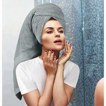 Utopia Towels 8-Piece Premium Towel Set, 2 Bath Towels, 2 Hand Towels, and 4 Wash Cloths, 600 GSM 100% Ring Spun Cotton Highly Absorbent Towels for Bathroom, Gym, Hotel, and Spa (Cool Grey)