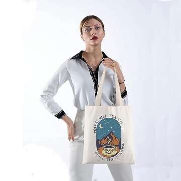 ACOTAR Gift Suriel Tea Co Tote Bag Bookish Gift Bookworm Gift Handbag for Book Lover (SURIEL TEA)