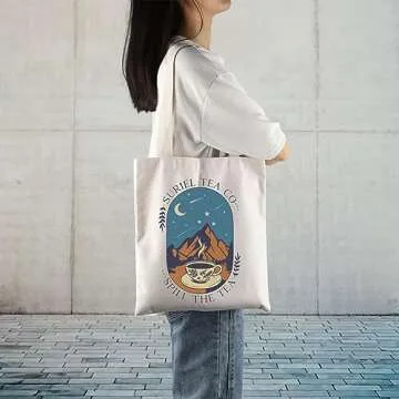Stylish ACOTAR Suriel Tea Co Tote Bag for Book Lovers