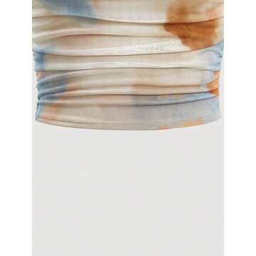 Trendy One Shoulder Tie Dye Crop Top for Women