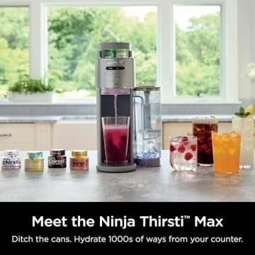 Ninja Thirsti Max Custom Hydration System, Soda Maker, Sparkling Water Maker, Custom Still & Sparkli...