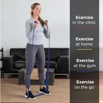 THERABAND Professional Latex Resistance Bands, Individual 6 Ft Elastic Band for Upper & Lower Body Exercise, Physical Therapy, Pilates, Home Workouts, 6 Foot, Blue, Extra Heavy, Level 5