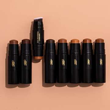 Black Radiance Color Perfect Foundation Stick with Soft Brush Applicator Duo – Buildable, Blendable Versatile Pigment-Rich Formula - Cashmere