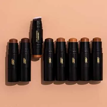 Black Radiance Color Perfect Foundation Stick with Soft Brush Applicator Duo – Buildable, Blendable Versatile Pigment-Rich Formula - Cashmere