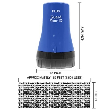 Guard Your ID ADVANCED WIDE Roller Identity Theft Prevention Security Stamp NAVY BLUE (70109)