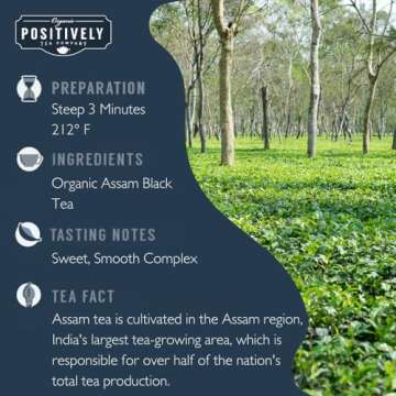 Organic Positively Tea Company, Assam TGFOP Black Tea, Loose Leaf, 16 Ounce