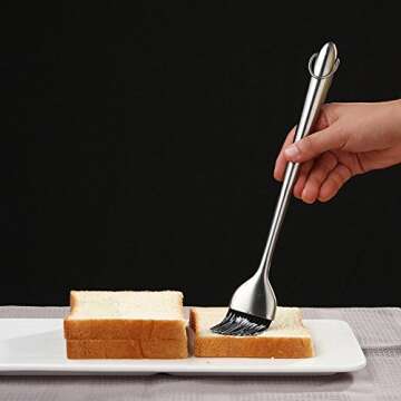 Heavy-duty BBQ Basting Brush - 12" Stainless Steel Handle