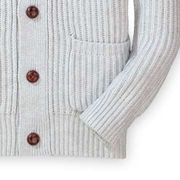 Hope & Henry Boys' Long Sleeve Shawl Collar Sweater Cardigan