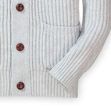 Hope & Henry Boys' Long Sleeve Shawl Collar Sweater Cardigan