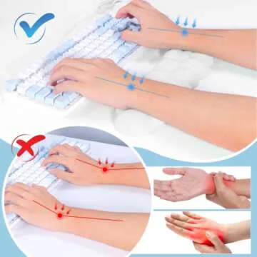 Leolee Keyboard Cloud Wrist Rest, White Cloud Wrist Rest with Leather Surface Memory Foam Non-Slip Base Cloud Palm Rest for Relieve Wrist & Arm Pain for PC Gaming/Office/Computer/Laptop