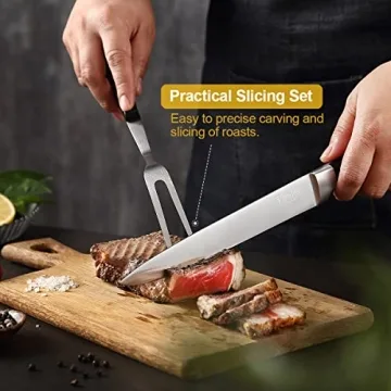 Classic 8 Inch German Slicing Knife and Fork Set