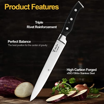 Classic 8 Inch German Slicing Knife and Fork Set