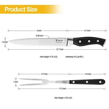 Classic 8 Inch German Slicing Knife and Fork Set