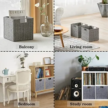 Vagusicc Wicker Basket Set, Hand-Woven Storage Solution
