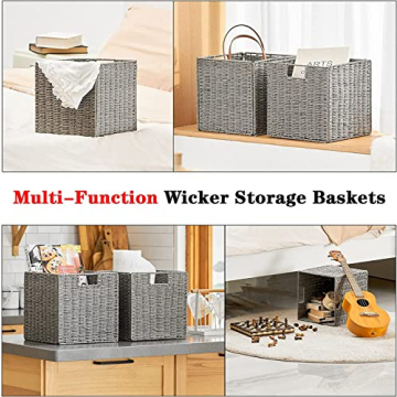 Vagusicc Wicker Basket Set, Hand-Woven Storage Solution
