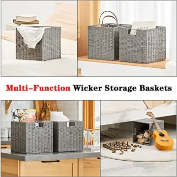 Vagusicc Wicker Basket Set, Hand-Woven Storage Solution