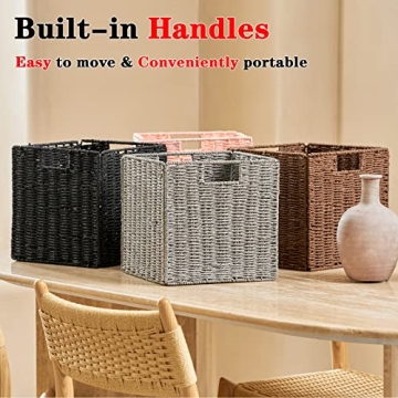 Vagusicc Wicker Basket Set, Hand-Woven Storage Solution