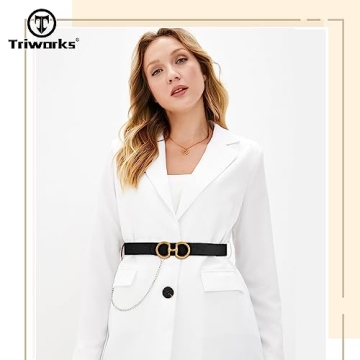 TRIWORKS Women Reversible Leather Belt for Jeans Pants Fashion Ladies Belt with Gold Buckle, C-Black+Coffee, Suit for Waist 26"-32"