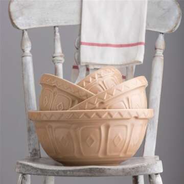 Mason Cash Cane Collection Mixing Bowl 4.25 Qt - Classic Design