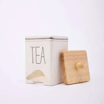 Elegant Mud Pie Bistro Tea Bag Caddy and Spoon Set