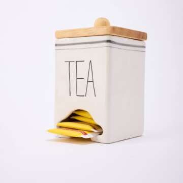 Elegant Mud Pie Bistro Tea Bag Caddy and Spoon Set