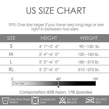 G&Y 2 Pairs Semi Opaque Tights for Women - 40D Microfiber Control Top Pantyhose(S, Black & Burgandy)