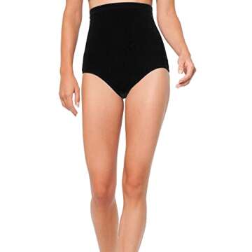 Anne Cole Women's Color Blast Solids Super High Waist Shape Control Bikini Bottom, Black, Medium