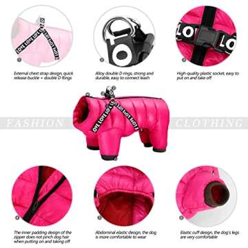 Didog Winter Small Dog Coat with Harness & D Rings