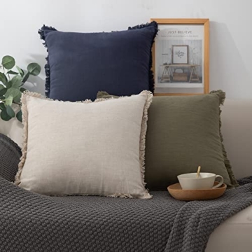 Stylish Linen Fringed Pillow Cover for Cozy Home Decor