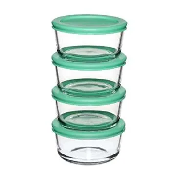 Anchor Hocking 2 Cup Glass Storage Containers Set of 4