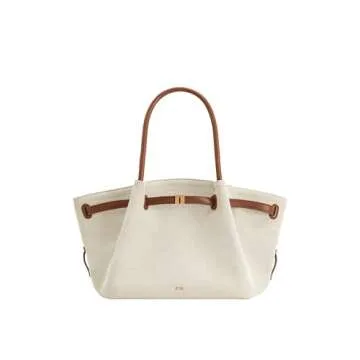 JW PEI Women's Hana Medium Tote Bag - Faux Suede - Brown Canvas