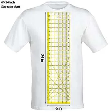 BSGOGO Quilters Ruler 6"x24",2"x24" with Non-Slip Rings Kit 50 Pieces