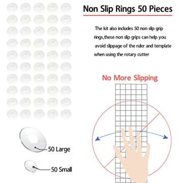 BSGOGO Quilters Ruler Set with Non-Slip Rings for Crafts