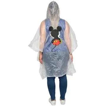 Disney Mickey Mouse Rain Poncho Hoodie Print Unisex Adult (Mickey Front & Back)