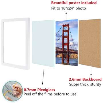 GooTPa 18x24 Poster Frames - Elegant 3 Pack Home Decor