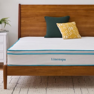 Linenspa 10 Inch Memory Foam and Spring Hybrid Mattress - Medium Feel - Bed in a Box - Quality Comfo...