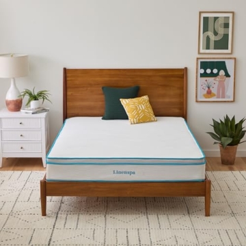 Linenspa 10 Inch Memory Foam and Spring Hybrid Mattress - Medium Feel - Bed in a Box - Quality Comfort and Adaptive Support - Breathable - Cooling - Perfect for a Guest Bedroom - Queen Size