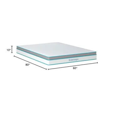 Linenspa 10 Inch Memory Foam and Spring Hybrid Mattress - Medium Feel - Bed in a Box - Quality Comfort and Adaptive Support - Breathable - Cooling - Perfect for a Guest Bedroom - Queen Size