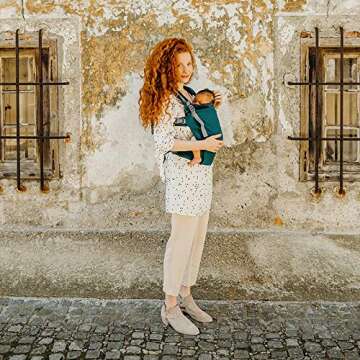 Boba X Baby Carrier - Adjustable Infant Carrier for Newborn to Toddler, Front and Backpack Babywearing 7 to 45 lbs, Ergonomic Baby Carrier with Crossable Straps and Padded Shoulders (Organic Atlantic)