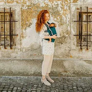 Boba X Baby Carrier - Adjustable Infant Carrier for Newborn to Toddler, Front and Backpack Babywearing 7 to 45 lbs, Ergonomic Baby Carrier with Crossable Straps and Padded Shoulders (Organic Atlantic)