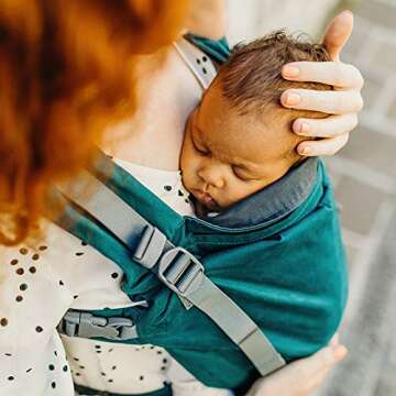 Boba X Baby Carrier - Adjustable Infant Carrier for Newborn to Toddler, Front and Backpack Babywearing 7 to 45 lbs, Ergonomic Baby Carrier with Crossable Straps and Padded Shoulders (Organic Atlantic)