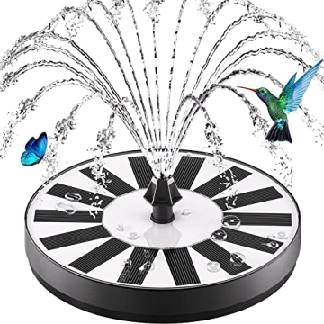ZOLOCHEL Solar Fountain Pump – 100% Glass Covered, 8 Nozzles & 4 Fixers for Garden