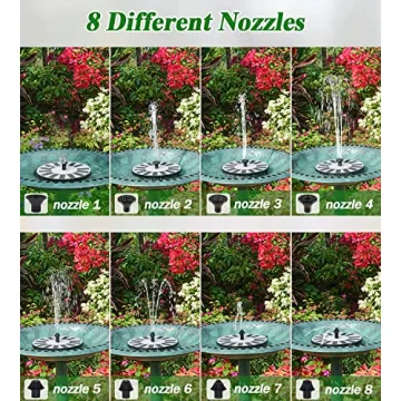 ZOLOCHEL Solar Fountain Pump with 8 Adjustable Nozzles