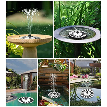 ZOLOCHEL Solar Fountain Pump with 8 Adjustable Nozzles
