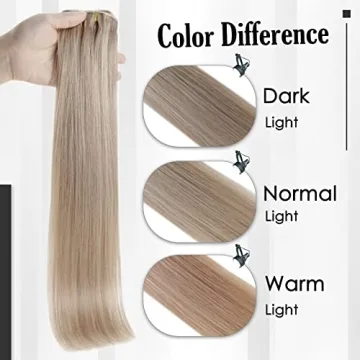 Full Shine Blonde Human Hair Clip-In Extensions 18 Inch