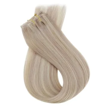 Full Shine Blonde Human Hair Clip-In Extensions 18 Inch