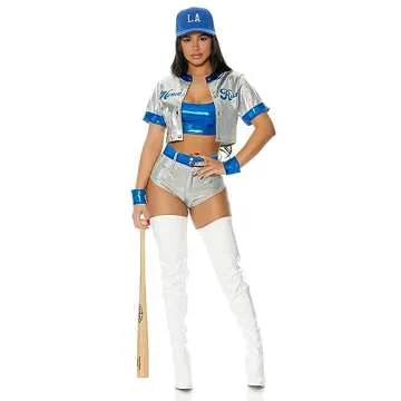 Forplay Women's Blue Baseball Player Costume for Halloween