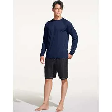 TSLA Men's Rashguard Swim Shirt with UPF 50+ Sun Protection